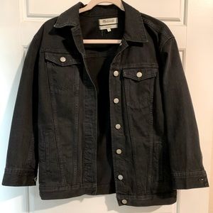 Madewell oversized black denim jacket